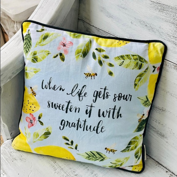 *Sweeten It Lemon Buffalo Check Pillow NEW - Picture 3 of 10